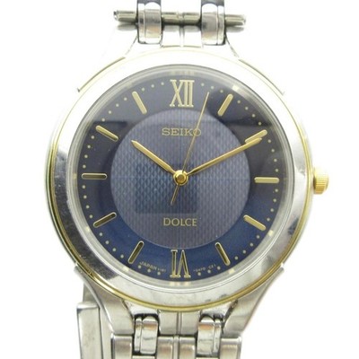 SEIKO V181-0AC0 DOLCE Solar Silver Watch Wrist 18cm Band 1.5cm From Japan