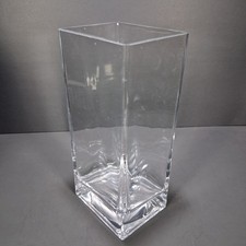 Rectangle Flower Vase Clear Glass Heavy Base Solid Plain Decorative