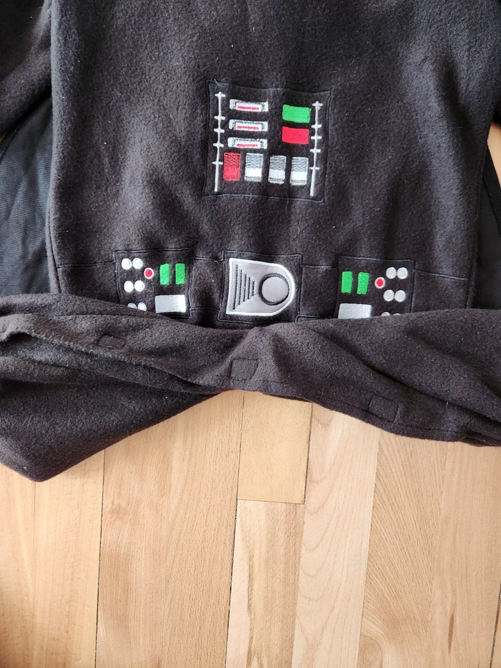 Star Wars 2T Darth Vader Fleece One Piece Jumpsuit Costume with Cape Dress Up - Image 4 of 4