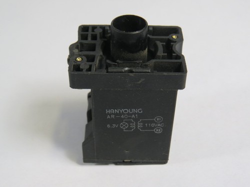 Hanyoung AR-40-A1 Indicator Light Base 6.3V 110VAC USED - Picture 1 of 3