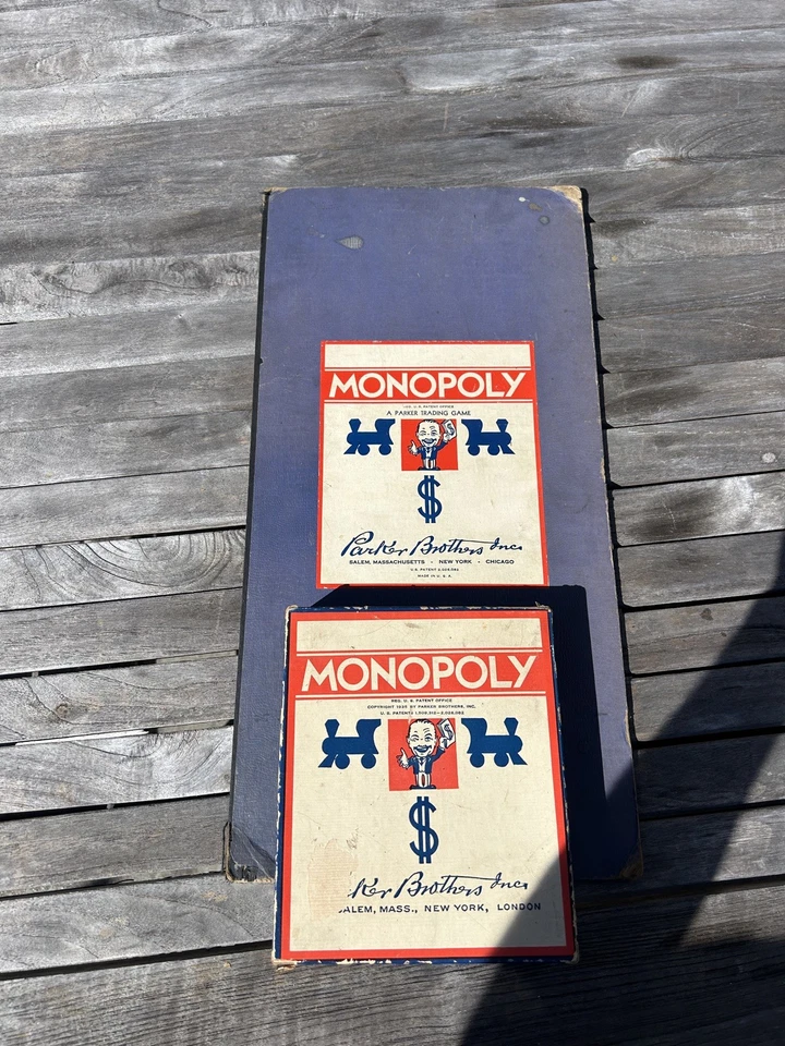 Monopoly 1935 Antique Vintage w/ Board, Blue 1936 Patent First  - Image 4 of 4
