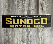 Sunoco Mercury Made Motor Oil  16 x 4 Novelty Metal Sign Wall Art New!