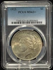 PCGS MS63+ 1923 United States Peace One Dollar Silver Coin S$1-969