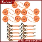 Findmall 1.5" x 15' Ratchet Straps J Hook 4000-lbs Heavy Duty Tie Downs 10 Pack