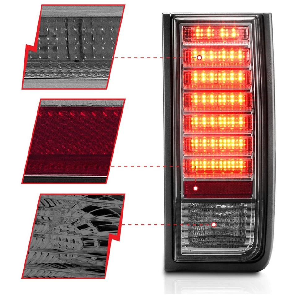 Luz trasera LED Anzo 321246 para Hummer H2 2003-2004 izquierda y derecha cromo ahumado Foto 2 de 4