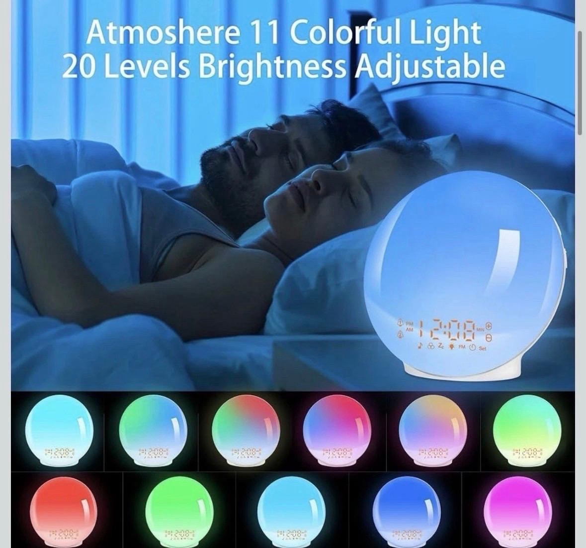 Reloj Despertador Amanecer Luz Despertar Puesta de Sol Simulación Sonidos Naturales Ruido Blanco