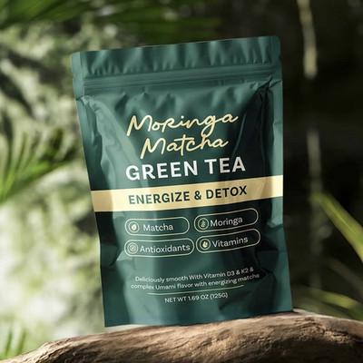Moringa Matcha Green Tea & Infusion, Matcha Moringa Flavor, 125 g