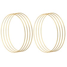 6Pcs Metal Dream Catcher Rings,Round Floral Wreath Gold Tone,3-inch