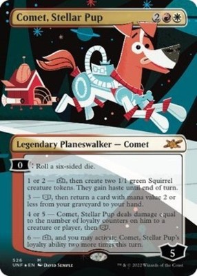 MTG English Comet, Stellar Pup (Borderless) (Galaxy Foil) NM Foil Unfinity