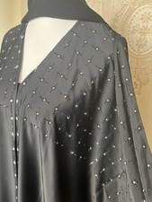 Black Abaya with Hijab Farasha Jalabiya Eid Outfit Dubai Ramadan size 58