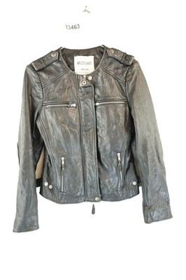 WALTER BAKER schwarze Leder Biker Jacke Größe S Damen Freizeit Outdoor 023463