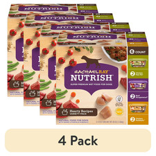 4 pack Rachael Ray Nutrish Hearty Recipes Variety Pack Wet Dog Food, 8 oz. Tub