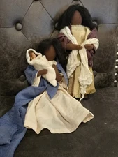 Handmade Primative Nativity HOLY FAMILY FOLK ART Beautiful 12 In Tall