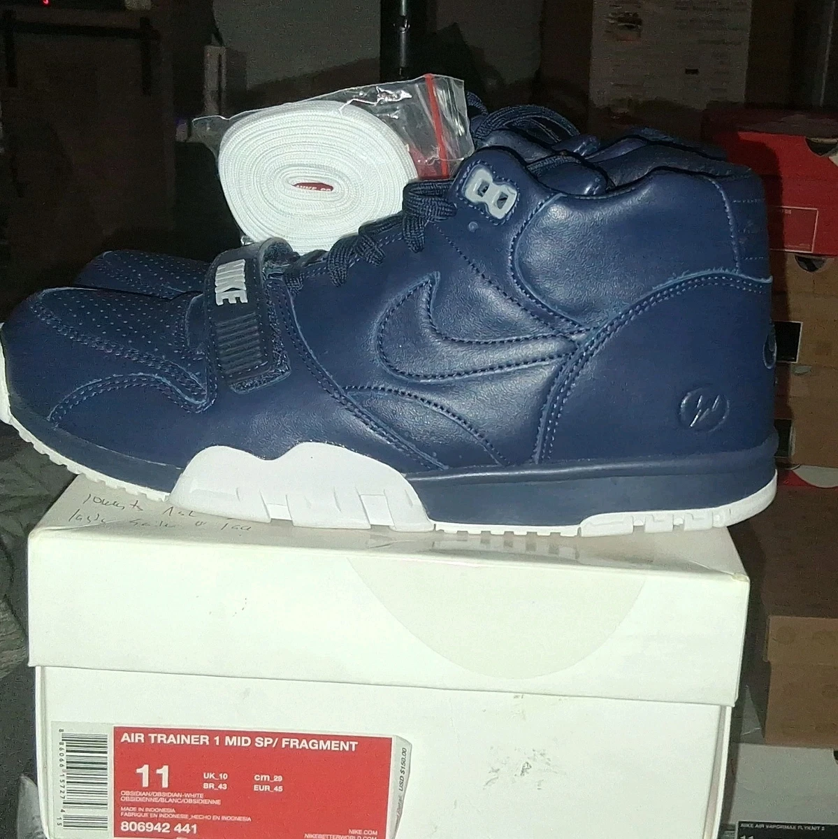 Fragment Design x Nike Air Trainer 1 SP Mid Obsidian for Sale