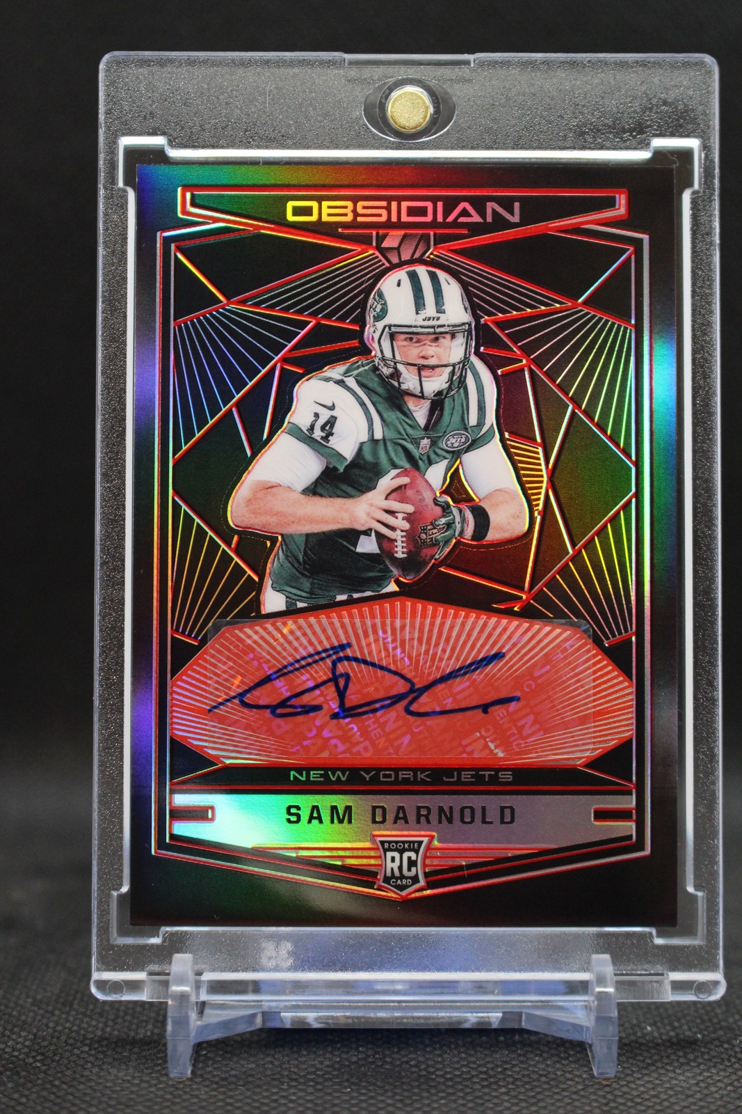 2018 Panini Obsidian #RKA-SD Sam Darnold Rookie Autographs Electric Etch Red #/5