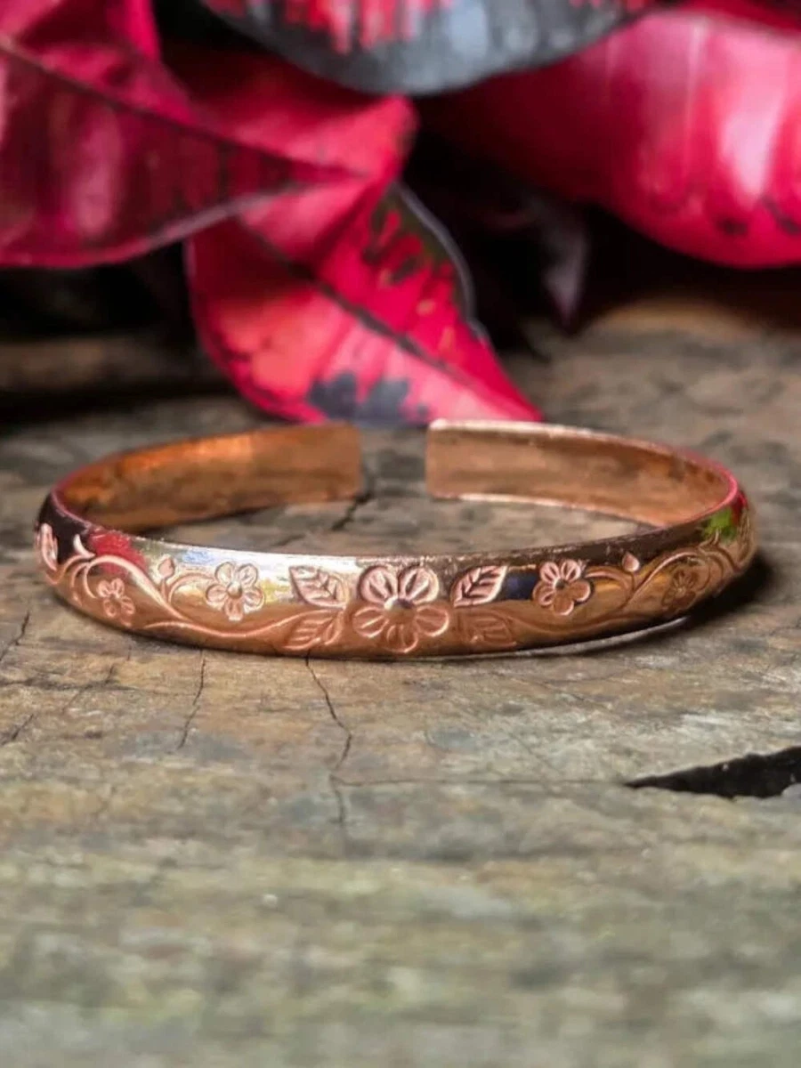 Pure Copper Bracelet Adjustable - Flower