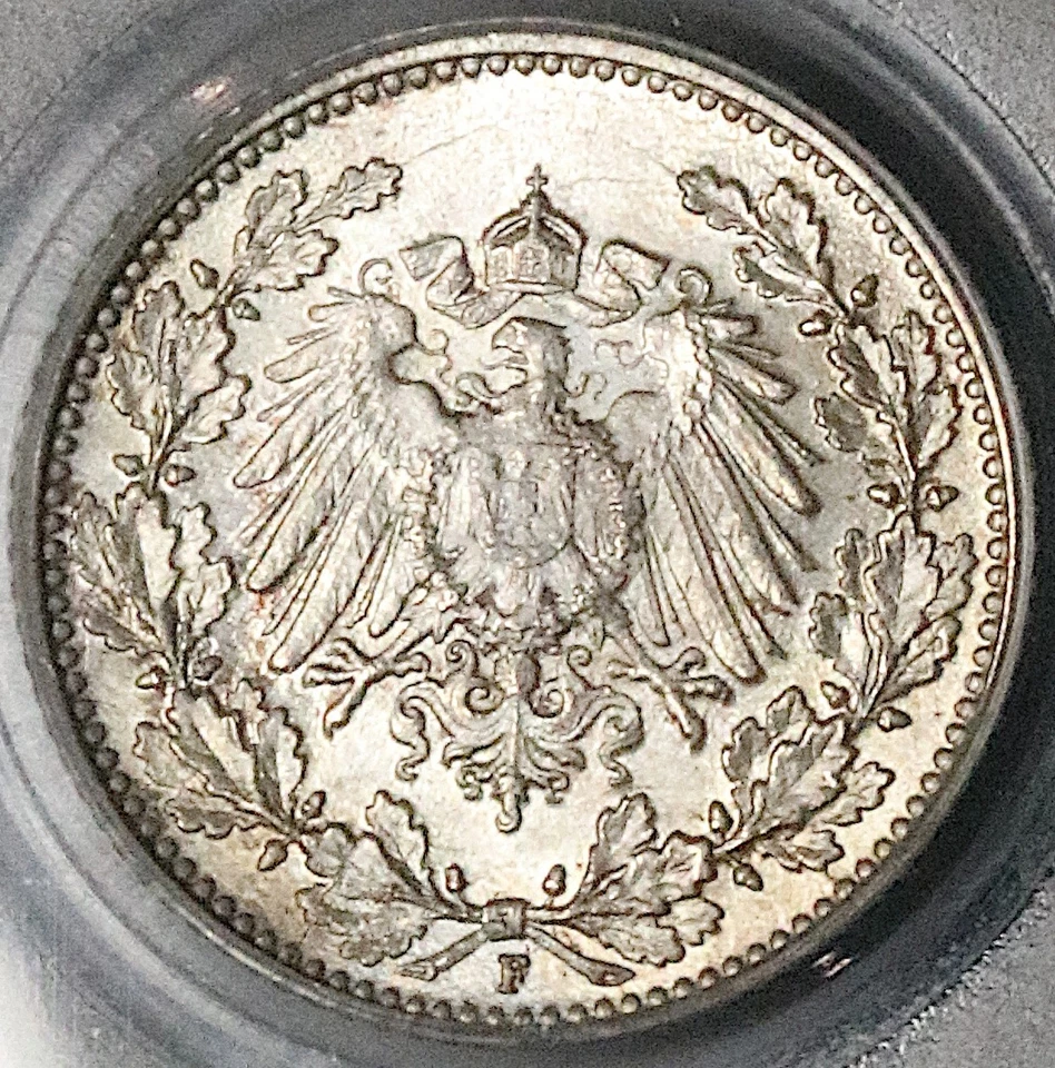1913-F PCGS MS 65 Germany Silver 1/2 Mark Gem BU Stuttgart Mint Coin (25112401C) - Image 3 of 4