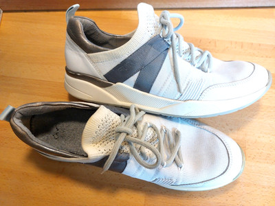 ARA FUSION Sneaker Damen Gr.39 Weiß Grau Leder Mesh klasse !