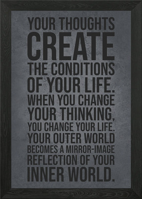Thoughts Create Your Life Framed Wall Art Poster Canvas Print Picture