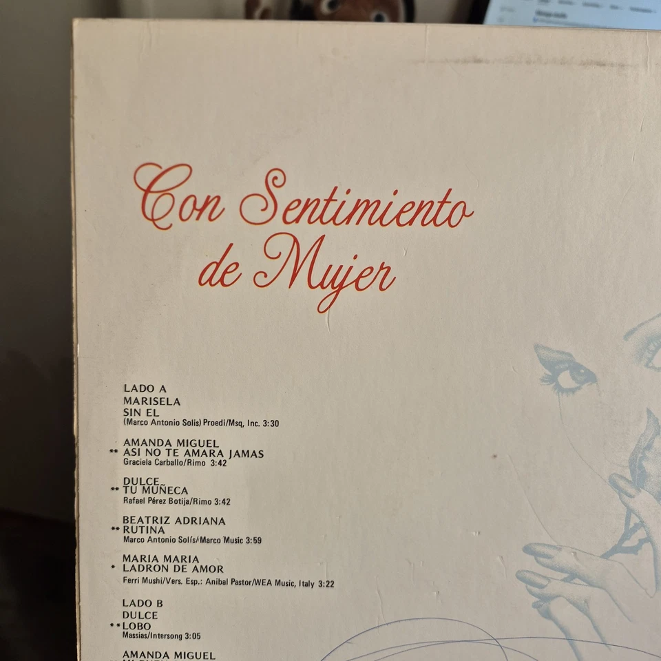 Con Sentimiento De Mujer Vinyl compilation Album LP 1986 latin balada PROFONO - Image 3 of 4