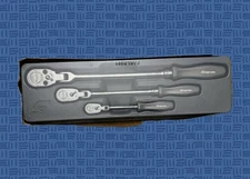 Snap on *RARE* 3pc Hard Grip Long Handle Flex-Head Ratchet Set RAT3HLFDDT