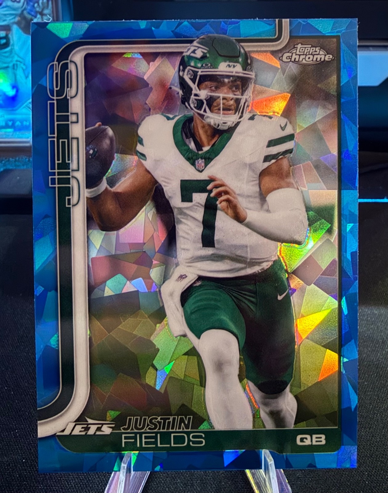 2025 Justin Fields Topps Chrome Sapphire #237 New York Jets