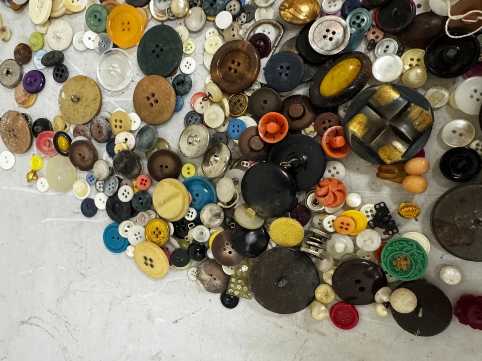 Large Estate Vintage Button Lot Antique - Image 3 of 4