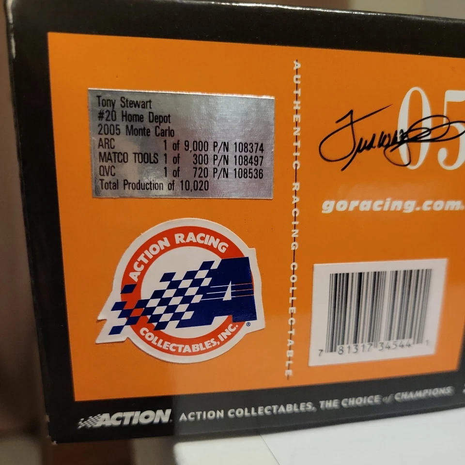NASCAR Tony Stewart #20 Home Depot 2005 Diecast Chevy Monte Carlo - Image 3 of 3