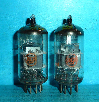 2 Amperex Holland 6DJ8 / ECC88 Tubes for RCA Matched D/C's Tested`