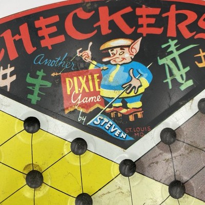 Vintage Chinese Checkers Game All Metal Board Some Pieces Pixie