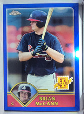 2003 Topps Chrome Traded #T209 Brian McCann First Year Rookie Card. rookie card picture