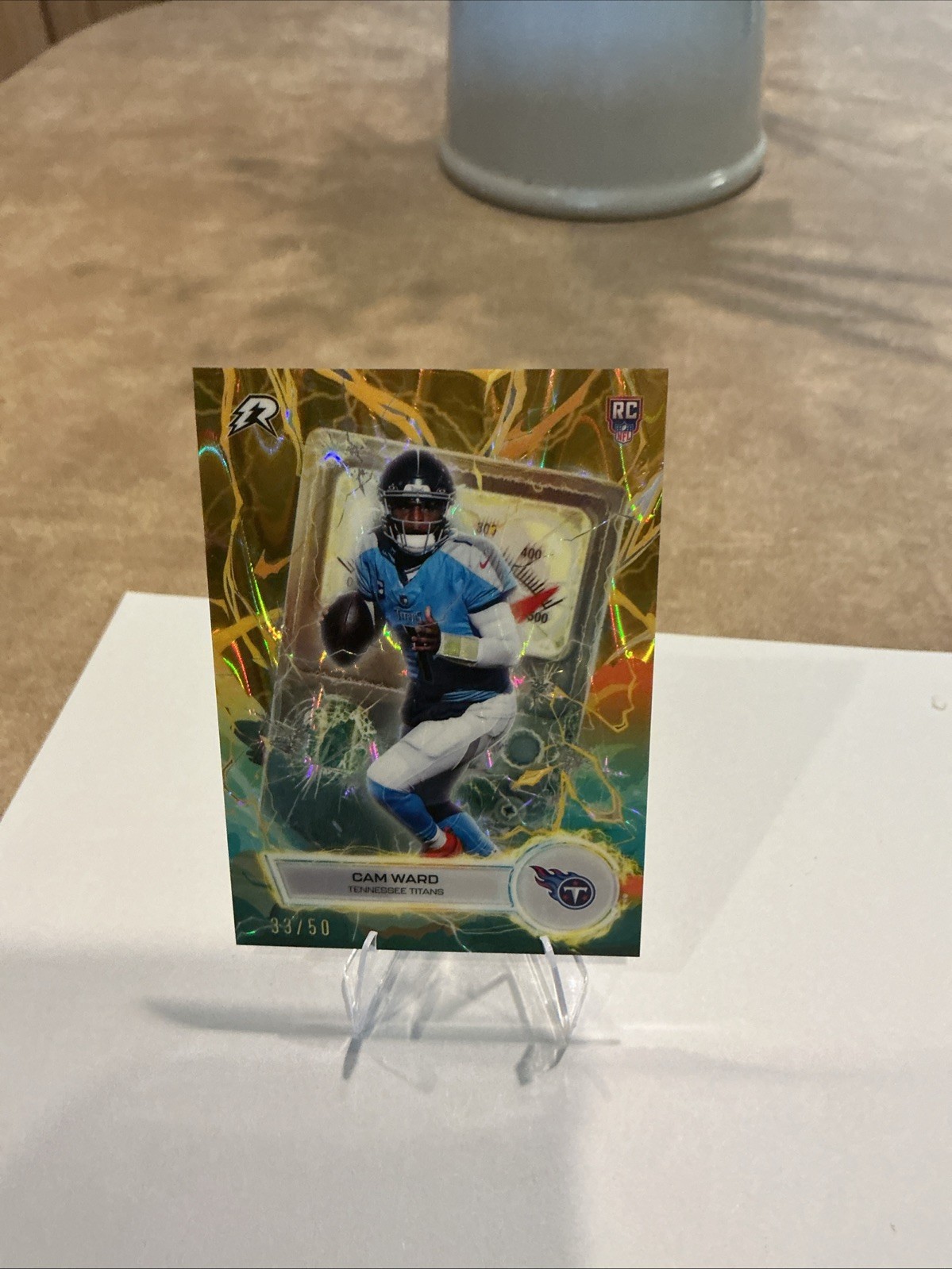 2025 Topps Resurgence Football #VT-1 Cam Ward R/C Voltaic Power Surge 33/50