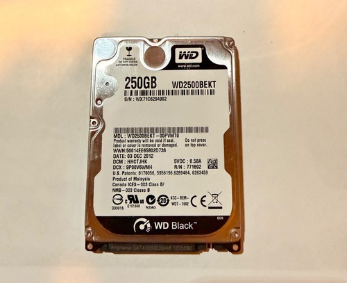 Western Digital WD2500BEKT – 250GB – 2,5” SATA