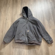 Carhartt Mens RN 14806 Coat Jacket Hooded Grey Size 2XL Made In USA QUILTED