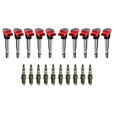 Eldor 10 Ignition Coils Bosch Platinum Spark Plugs Kit for Audi R8 5.2L V10