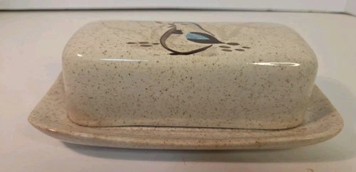 Vintage 1960s Red Wing Potteries - Bob White Quail - Butter Dish w/Cover
