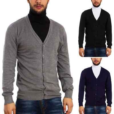 TOOCOOL Men's Basic Cardigan Sweater Jacket Pullover Long Sleeve Buttons D312