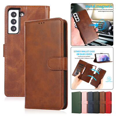 For Samsung S25 Ultra S24 S23 S22 S21 Plus Removable Card Wallet Leather Case