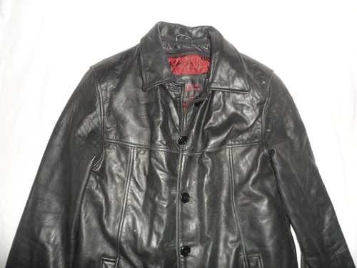 Moyenne Veste M Léopold Noire Cuir Taille Oscar Vintage en Véritable Femme T13cFKlJ
