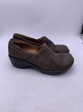 Born Women's Sz 10 Toby II Brown Leather Wedge Clogs Mules Slip On Shoes W61927