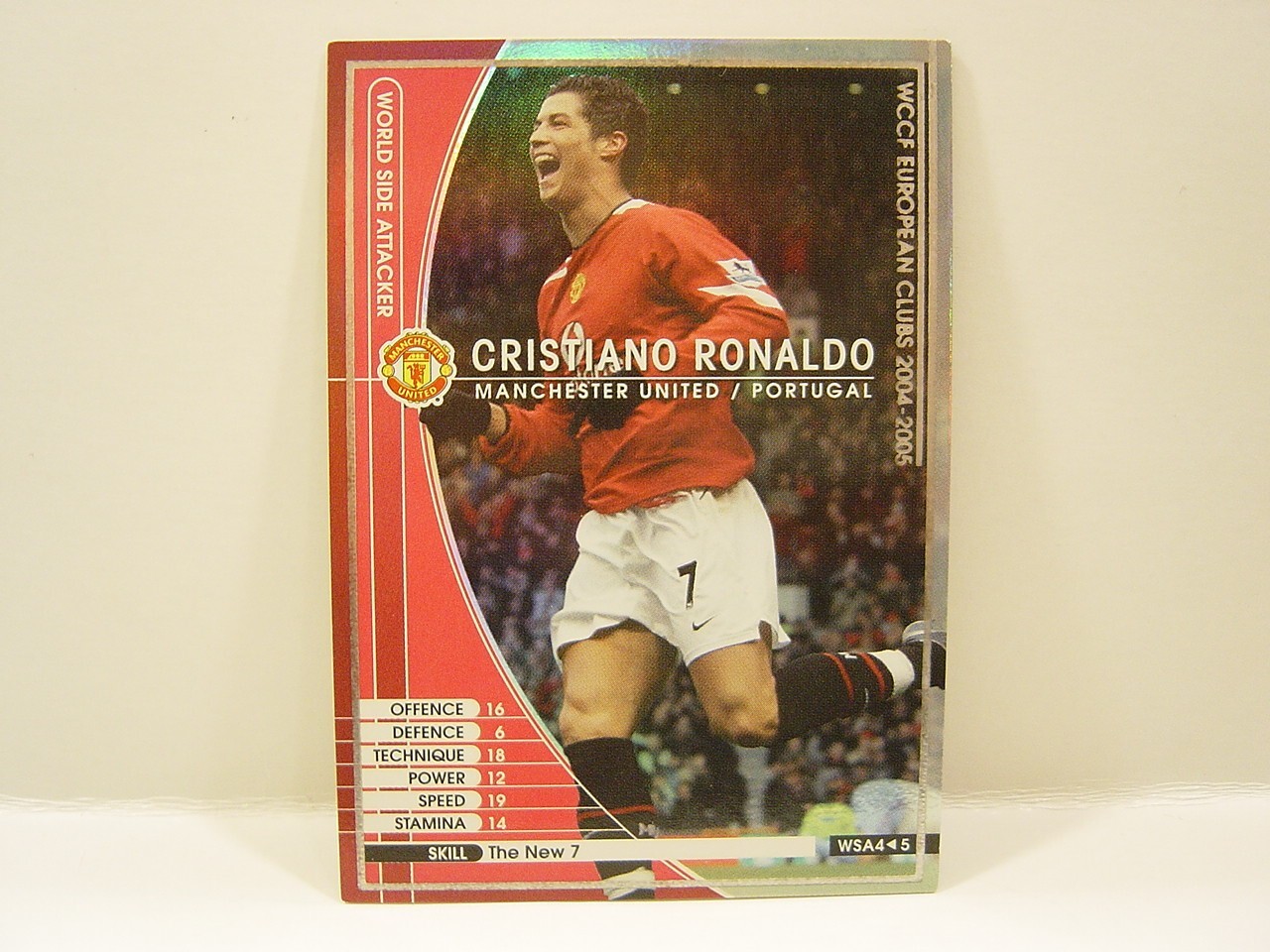 Panini WCCF 2004-05 WSA Cristiano Ronaldo No.7 Manchester United FC Rookie Card