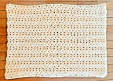 NEW Handmade Crochet Stroller Lap Throw BABY BLANKET PEACH 75x24 IN