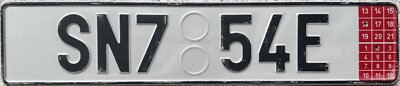 Tschechoslowakei Vorläufiges Nummernschild Nummernschild SN7 54E