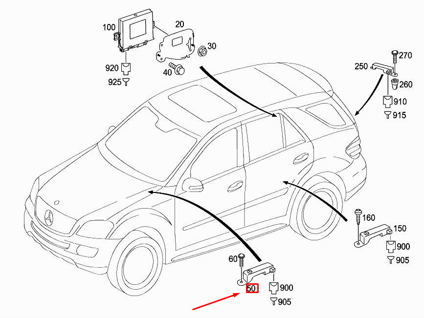 Antenne d'entrée sans clé neuve pour MERCEDES-BENZ R W251 A1648201575 d'origine