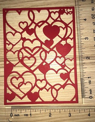 5 HEARTS panel cardstock paper die cut embellishments scrapbook / card ...