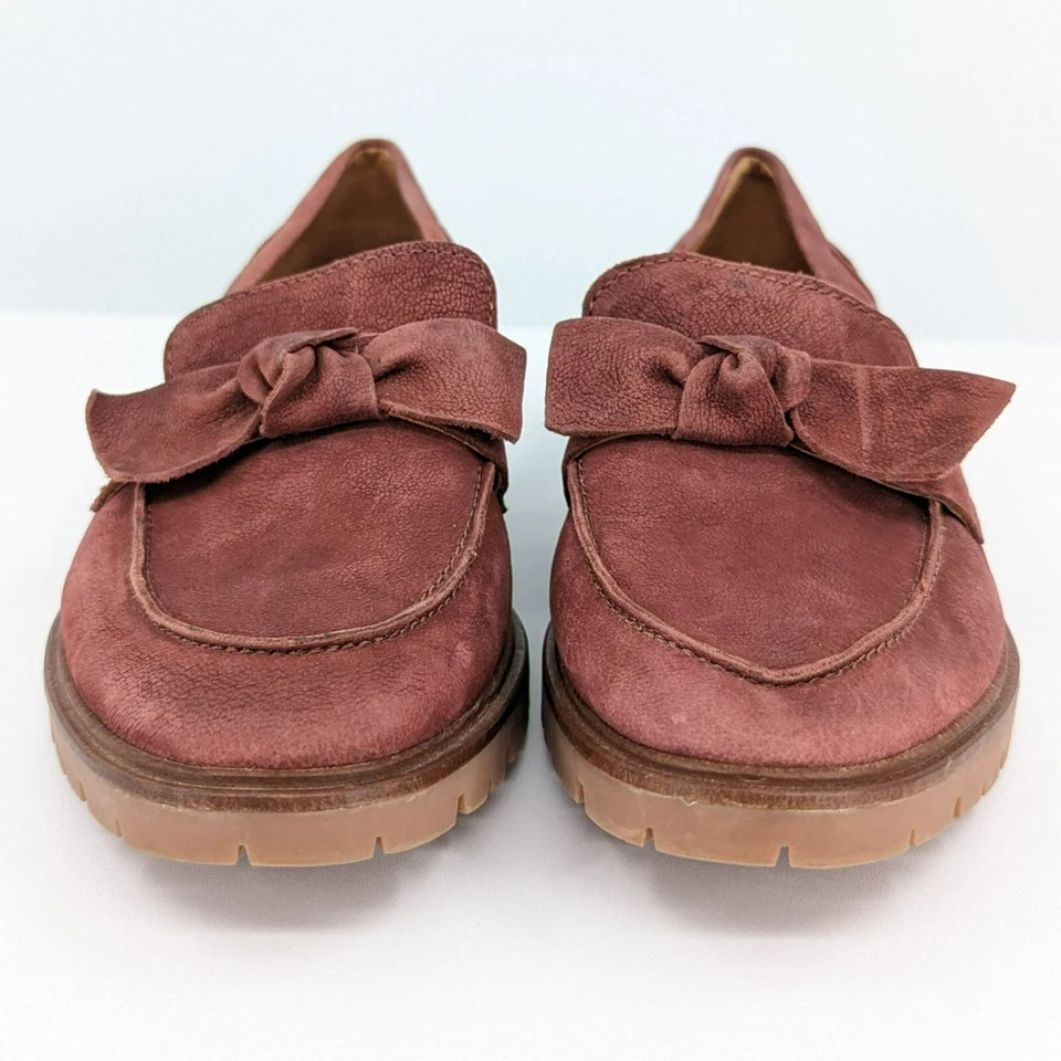 Mocasines Lucky Brand Tamio Andora 8,5 rojo borgoña nudo plano moño suela sin cordones Foto 4 de 4