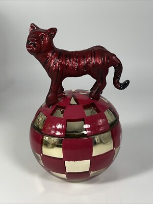 Anthropologie Circus Blackberry Balsam Woody Fruity Glass Tiger Candle Animals