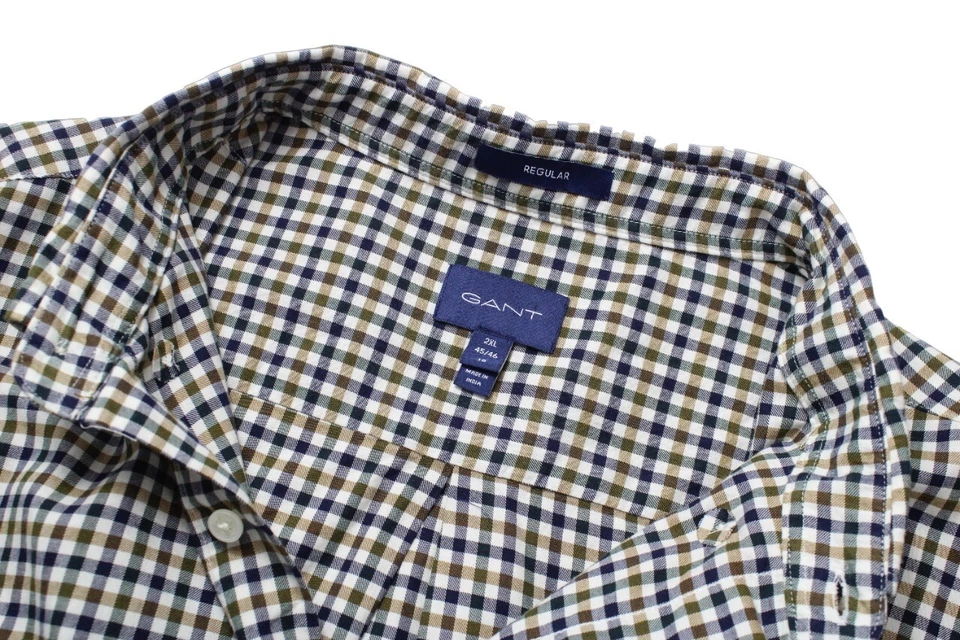 GANT Regular Shirt Men's 2XL Casual Button Down Collar Plaid - Image 4 of 4