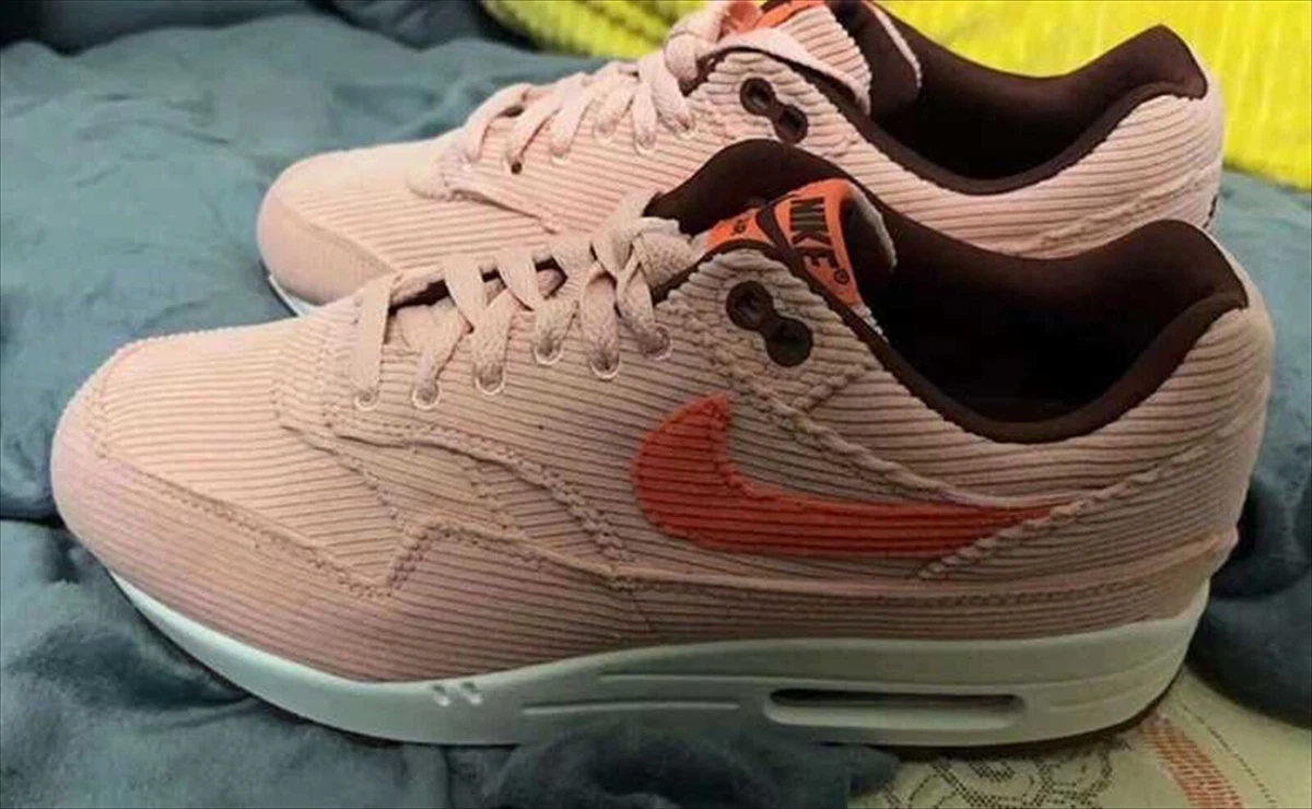 Nike Air Max 1 PRM Coral Stardust Corduroy FB8915-600 US 7.5