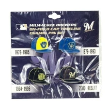 Milwaukee Brewers Lapel Pin Set Franchise Timeline Badge MLB Official Merch